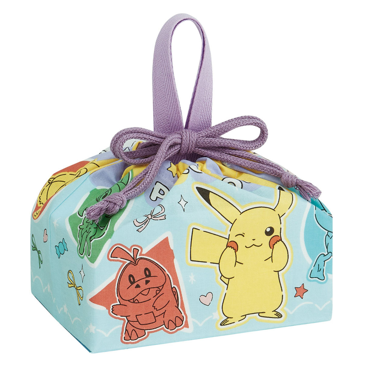 お弁当袋 ランチ巾着 ポケモンポッピング ( ポケットモンスター 弁当袋 給食袋 巾着袋 ランチバッグ 子供 お弁当箱 日本製 弁当箱 弁当 給食 袋 弁当巾着 マチ 小物入れ 幼稚園 保育園 キッズ )