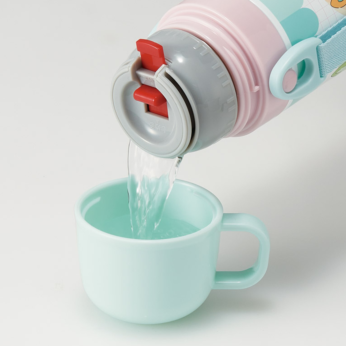 水筒 470ml 430ml 超軽量2WAYステンレスボトル ポケモンポッピング ( 保冷 保温 直飲み コップ付き ワンプッシュ マグボトル コップ飲み 2way 子供用 すいとう ボトル キッズ ワンタッチ ステンレス 超軽量 軽量 )