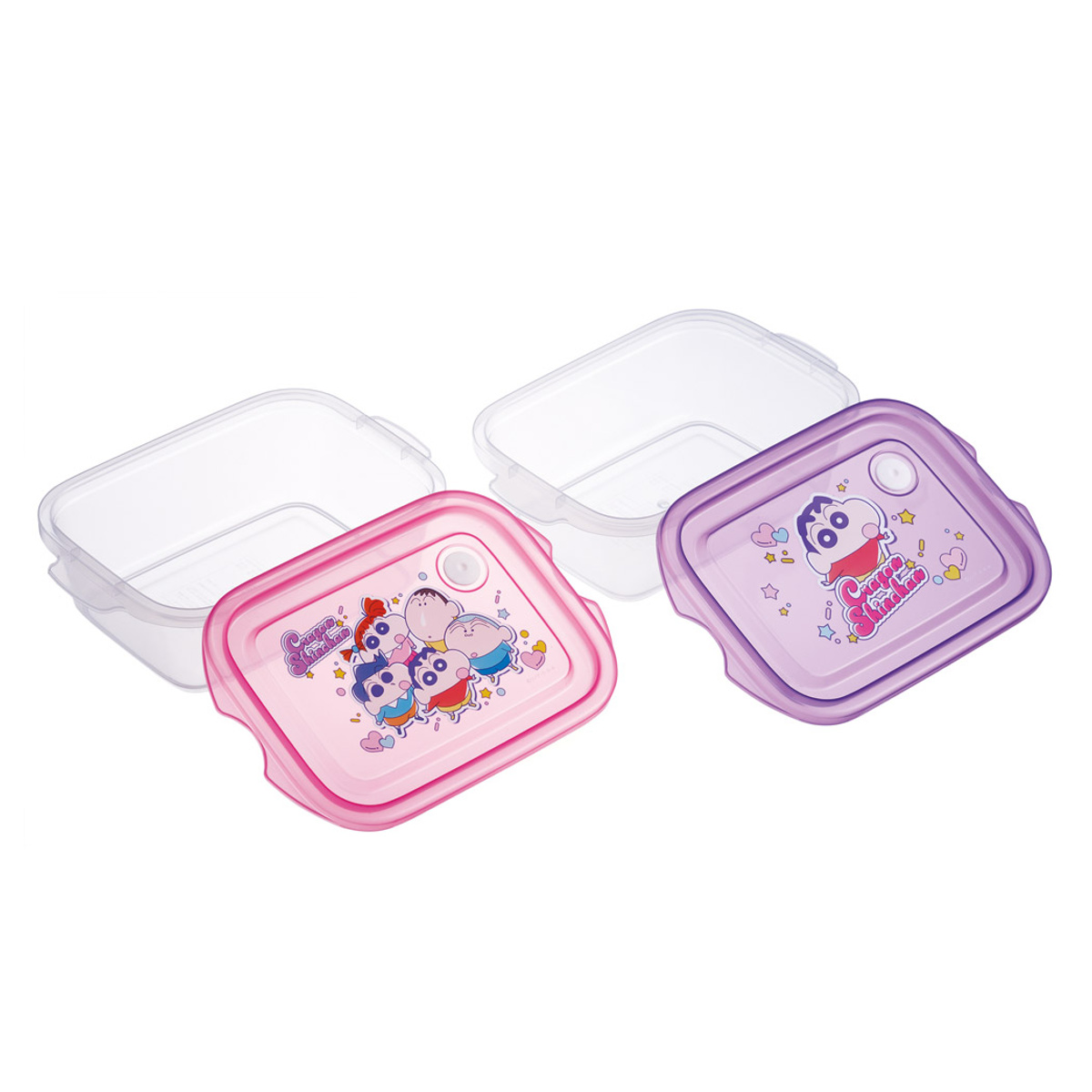 弁当箱 500ml 2個セット 抗菌シールボックスM2P クレしん25 ( クレヨンしんちゃん お弁当箱 抗菌 シールボックス M レンジ対応 保存容器 2個 セット 抗菌加工 ランチボックス 電子レンジ 対応 1段 アウトドア )