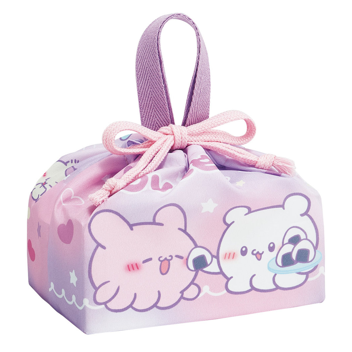 弁当袋 ランチ巾着 らぶい~ず ( お弁当袋 給食袋 巾着袋 ランチバッグ 子供 お弁当箱 日本製 弁当箱 弁当 給食 袋 弁当巾着 マチ 小物入れ 幼稚園 保育園 キッズ )