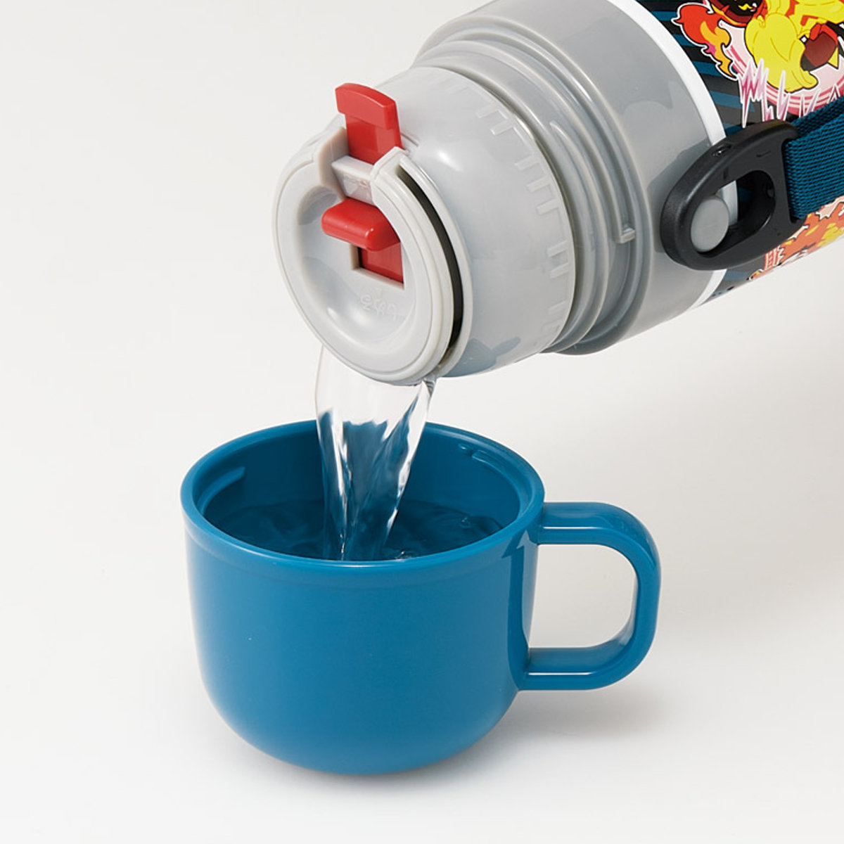 水筒 350ml 420ml 子供用 2WAYボトル ポケモン25 ( ポケットモンスター 保温 保冷 ワンタッチ 直飲み コップ飲み ダイレクトボトル ステンレスボトル 2way ワンプッシュ 軽量 子供用水筒 幼稚園 保育園 肩紐付き キッズ ボトル )