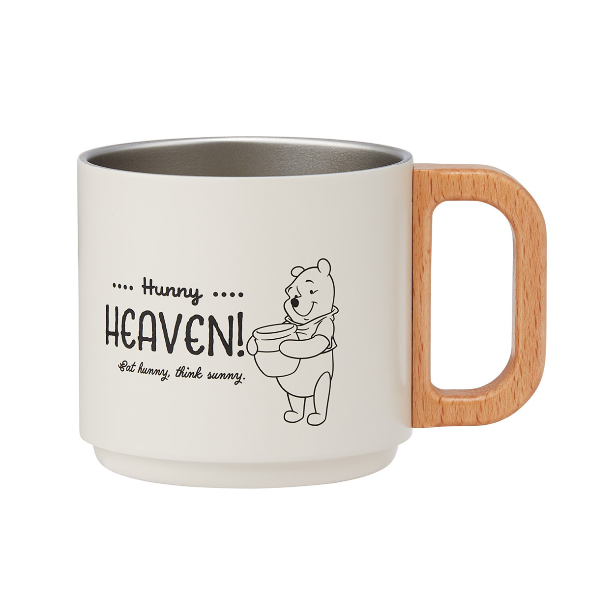 マグカップ 350ml スタッキングステンマグ くまのプーさん スヌーピー ( ステンレス 天然木 プーさん ディズニー キャラクター かわいい マグ 保温 保冷 スタッキング 積み重ね カップ コップ キャラ 木製ハンドル コーヒー ) 【スヌーピー】 スヌーピー