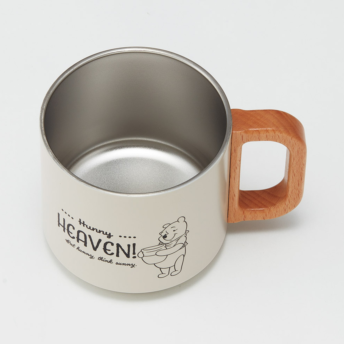 マグカップ 350ml スタッキングステンマグ くまのプーさん スヌーピー ( ステンレス 天然木 プーさん ディズニー キャラクター かわいい マグ 保温 保冷 スタッキング 積み重ね カップ コップ キャラ 木製ハンドル コーヒー ) 【スヌーピー】 スヌーピー
