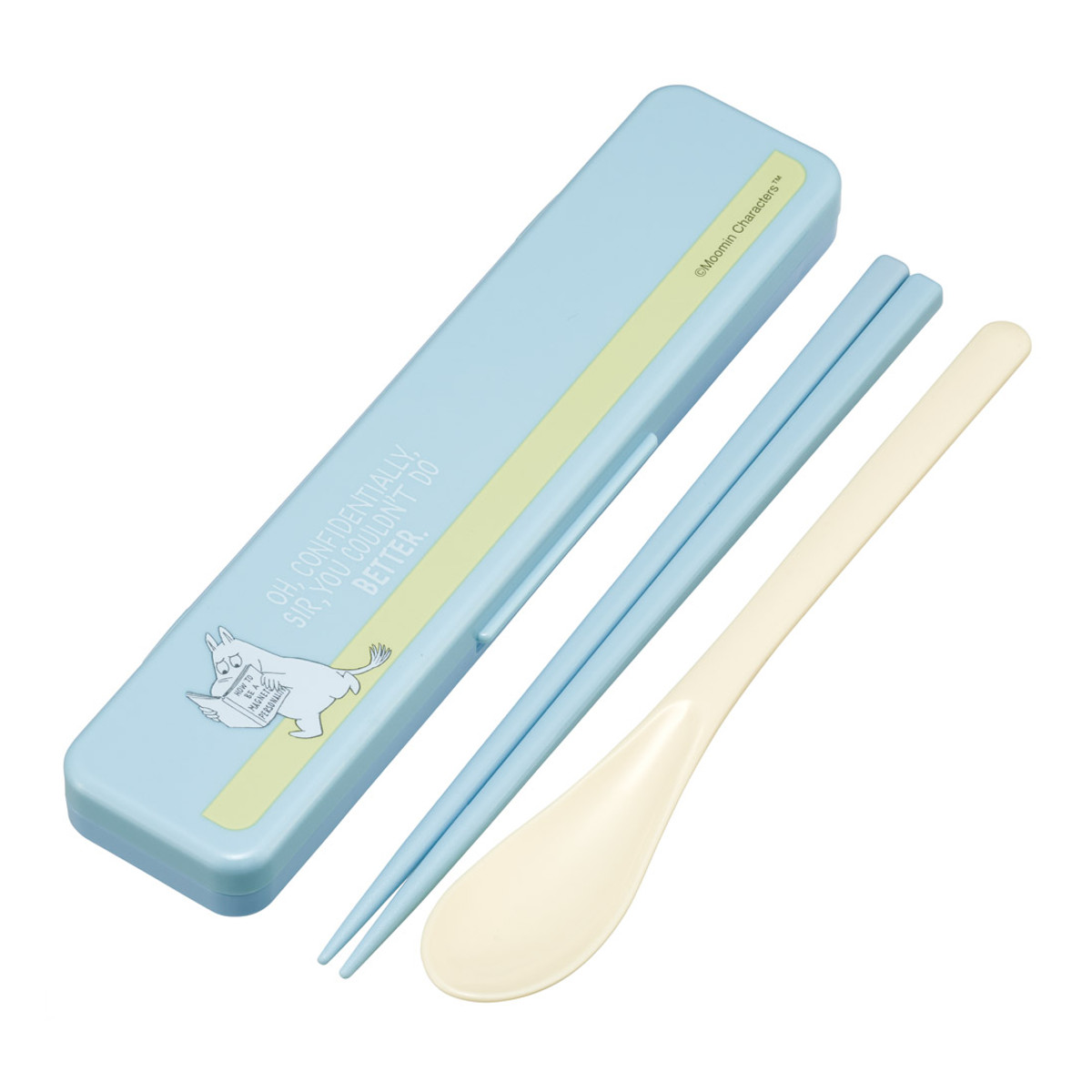 コンビセット 抗菌コンビセット ムーミンライトカラー ( ムーミン 食洗機対応 18センチ お箸 音の鳴らない カトラリー 抗菌 日本製 食洗機OK カトラリーセット 銀 AG 持ち運び お弁当 弁当 抗菌加工 箸箱 )