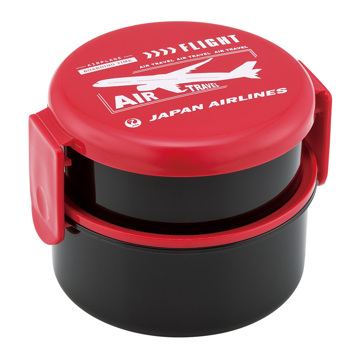 弁当箱 2段 500ml 抗菌丸型ランチBOX2段 JAL ( 食洗機対応 抗菌 丸型 ランチボックス レンジ対応 二段 日本製 レンジOK 食洗機OK お弁当 弁当 フォーク付き 銀 AG 抗菌加工 )