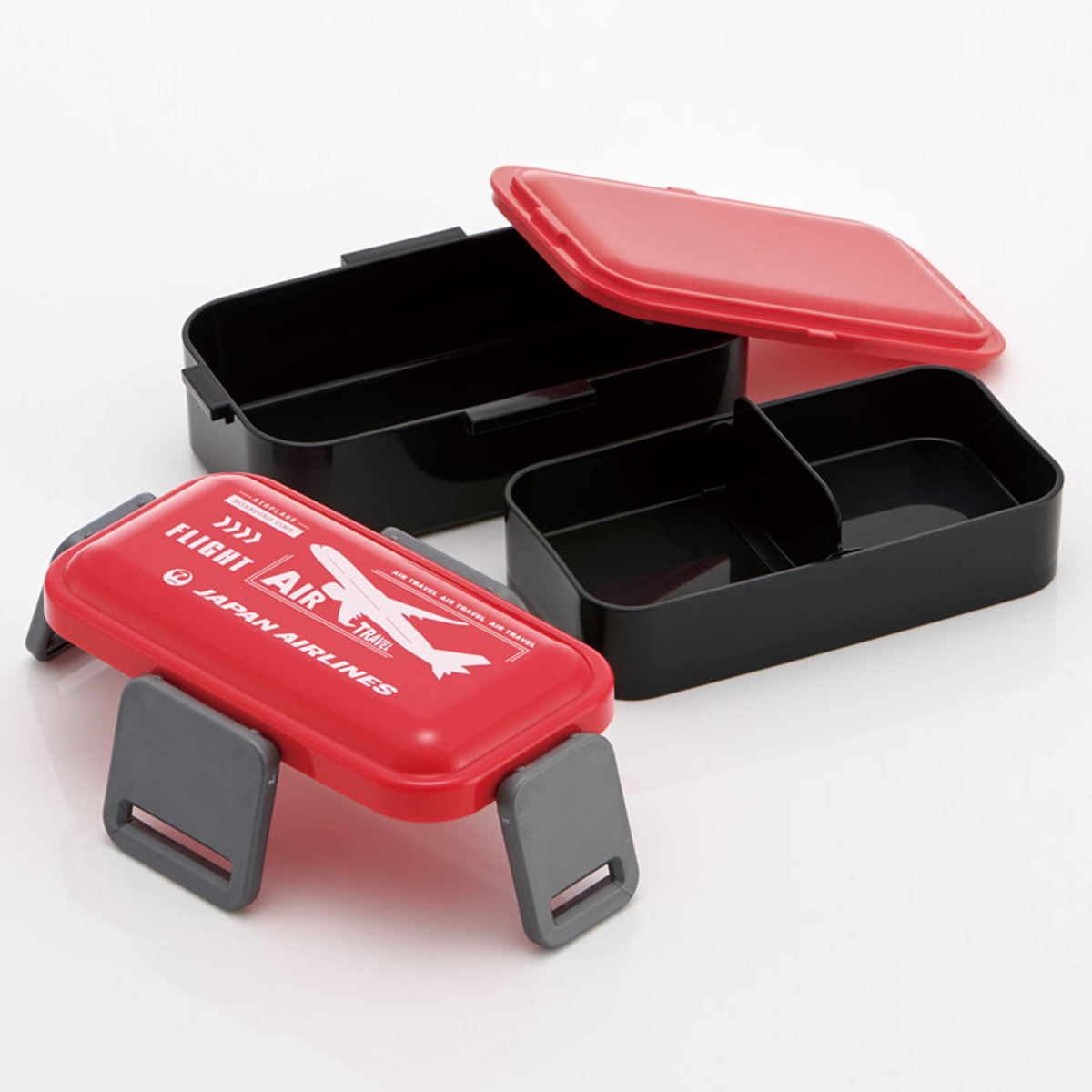 弁当箱 2段 600ml 抗菌2段ふわっと弁当箱 JAL ( ランチボックス 食洗機対応 レンジ対応 二段 抗菌 ドーム型 4点ロック 日本製 仕切り付き 銀 AG 食洗機OK レンジOK お弁当 弁当 抗菌加工 二段弁当 )