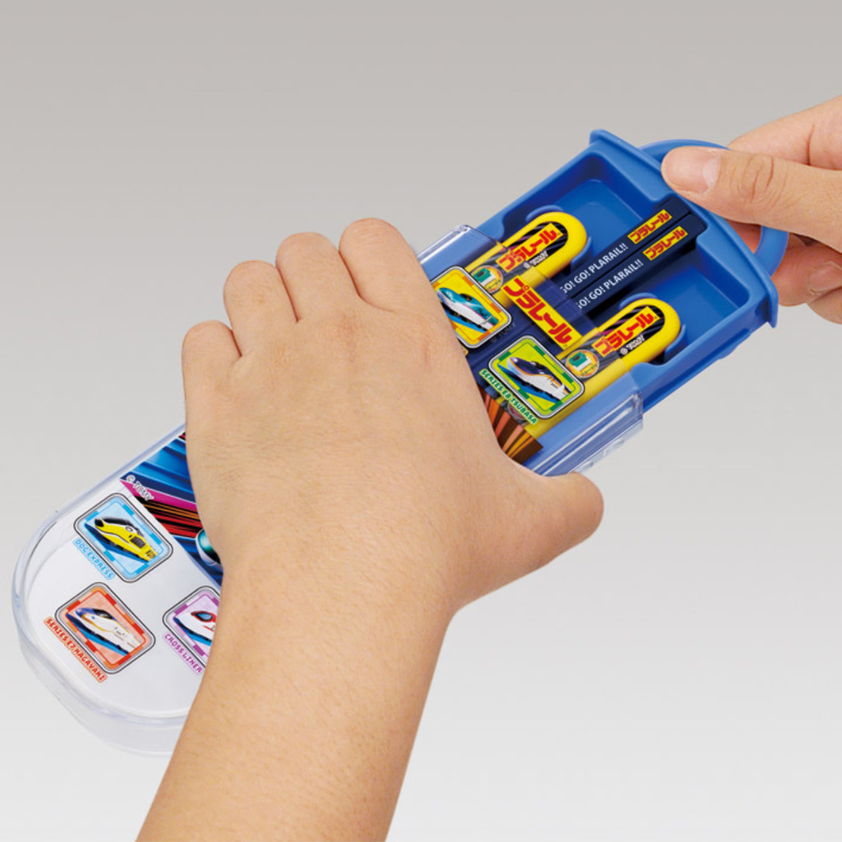 トリオセット 抗菌食洗対応トリオセット プラレール25 ( 食洗機対応 カトラリーセット お箸 AG 銀 抗菌 子供 日本製 食洗機OK カトラリー お弁当 弁当 幼稚園 保育園 給食 キッズ 抗菌加工 )