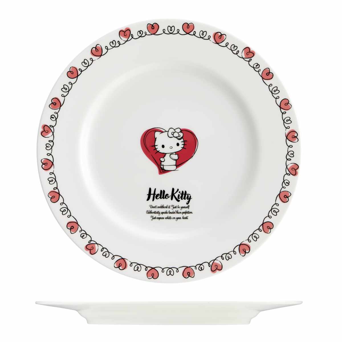 プレート 23cm サンリオ ( ハローキティ マイメロディ キャラクター かわいい 皿 お皿 電子レンジ対応 食洗機対応 磁器 リムプレート パン皿 トースト皿 中皿 モーニングプレート デザート スイーツ 朝食 ) 【ハローキティ】 ハローキティ