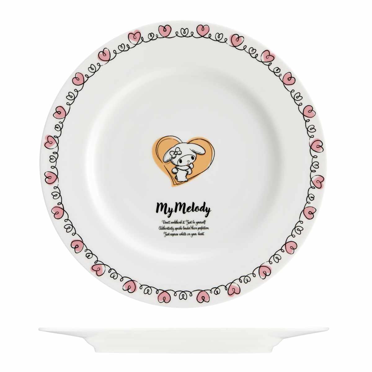 プレート 23cm サンリオ ( ハローキティ マイメロディ キャラクター かわいい 皿 お皿 電子レンジ対応 食洗機対応 磁器 リムプレート パン皿 トースト皿 中皿 モーニングプレート デザート スイーツ 朝食 ) 【ハローキティ】 ハローキティ