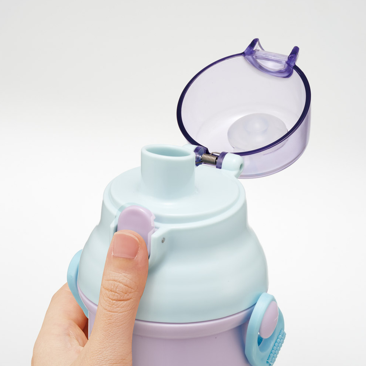 水筒 480ml 抗菌直飲プラボトル リトルユニコーン ( 子供用 抗菌 プラスチック製 ダイレクトボトル 直飲み ワンタッチ 日本製 抗菌加工 AG 銀 ショルダーベルト付き 広口 軽量 ボトル ワンプッシュ )