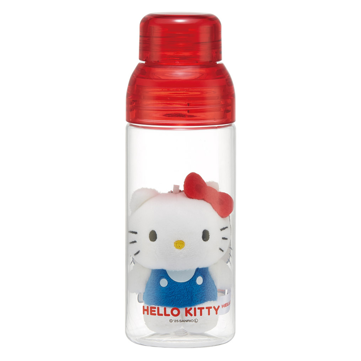 水筒 480ml マスコット入りボトル ハローキティ ( 子供用 プラスチック製 ダイレクトボトル 直飲み クリア マスコット付き プラスチック 透明 セパレート ネジ式 軽量 ボトル マイボトル キッズ )