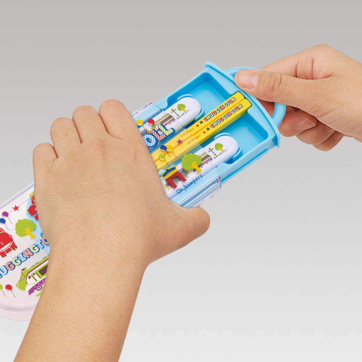 トリオセット 抗菌食洗対応トリオセット チャギントンPOP ( チャギントン 食洗機対応 カトラリーセット お箸 AG 銀 抗菌 子供 日本製 食洗機OK カトラリー お弁当 弁当 幼稚園 保育園 給食 キッズ 抗菌加工 )