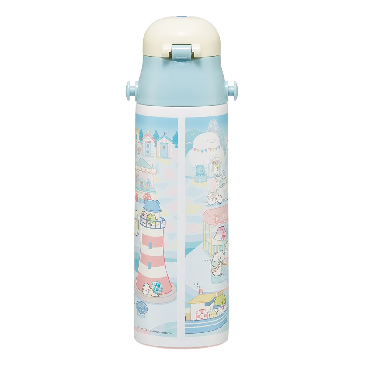 水筒 580ml 超軽量ダイレクトボトル すみっコぐらししろくまふるさと ( すみっコぐらし 保冷 軽量 直飲み ワンタッチ ステンレスボトル 子供用水筒 子供 直のみ 軽い 超軽量 ワンプッシュ ダイレクトボトル ダイレクト ボトル )