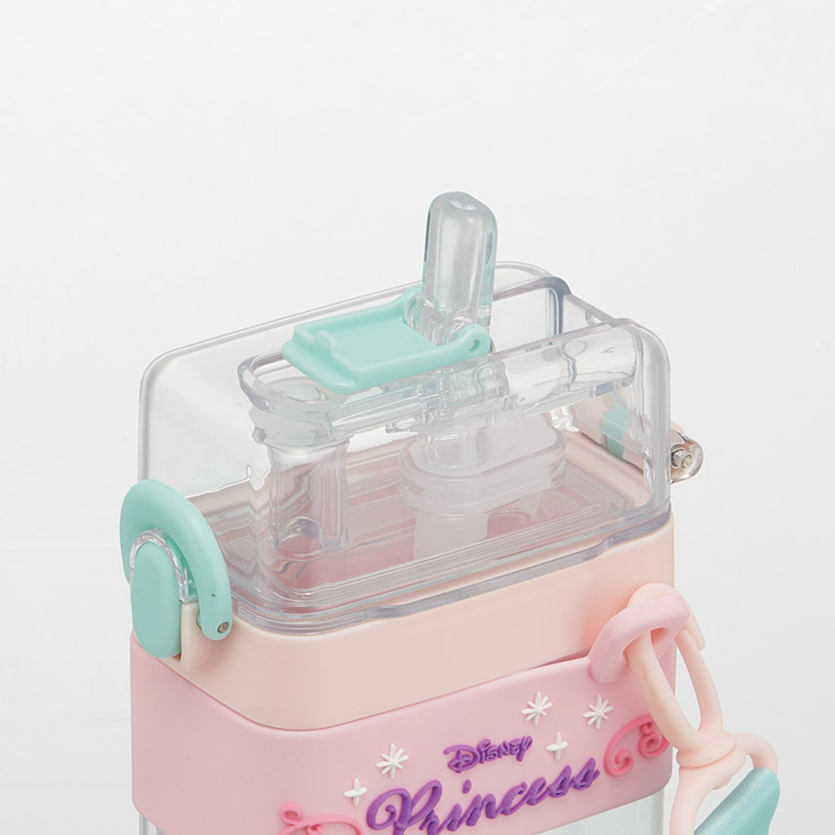 水筒 600ml スクエア2WAYボトル ディズニープリンセス ( 直飲み ストローボトル 2way ダイレクト プラスチック 直のみ すいとう ストロー ボトル 軽い キッズ 子供 クリア )
