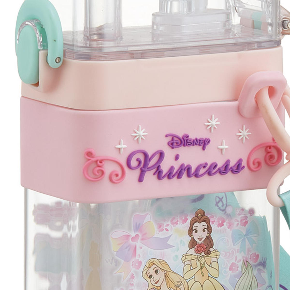 水筒 600ml スクエア2WAYボトル ディズニープリンセス ( 直飲み ストローボトル 2way ダイレクト プラスチック 直のみ すいとう ストロー ボトル 軽い キッズ 子供 クリア )