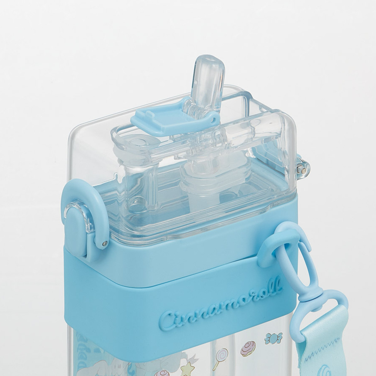 水筒 600ml スクエア2WAYボトル シナモロールビックリボン ( シナモロール 直飲み ストローボトル 2way ダイレクト プラスチック 直のみ すいとう ストロー ボトル 軽い キッズ 子供 クリア )