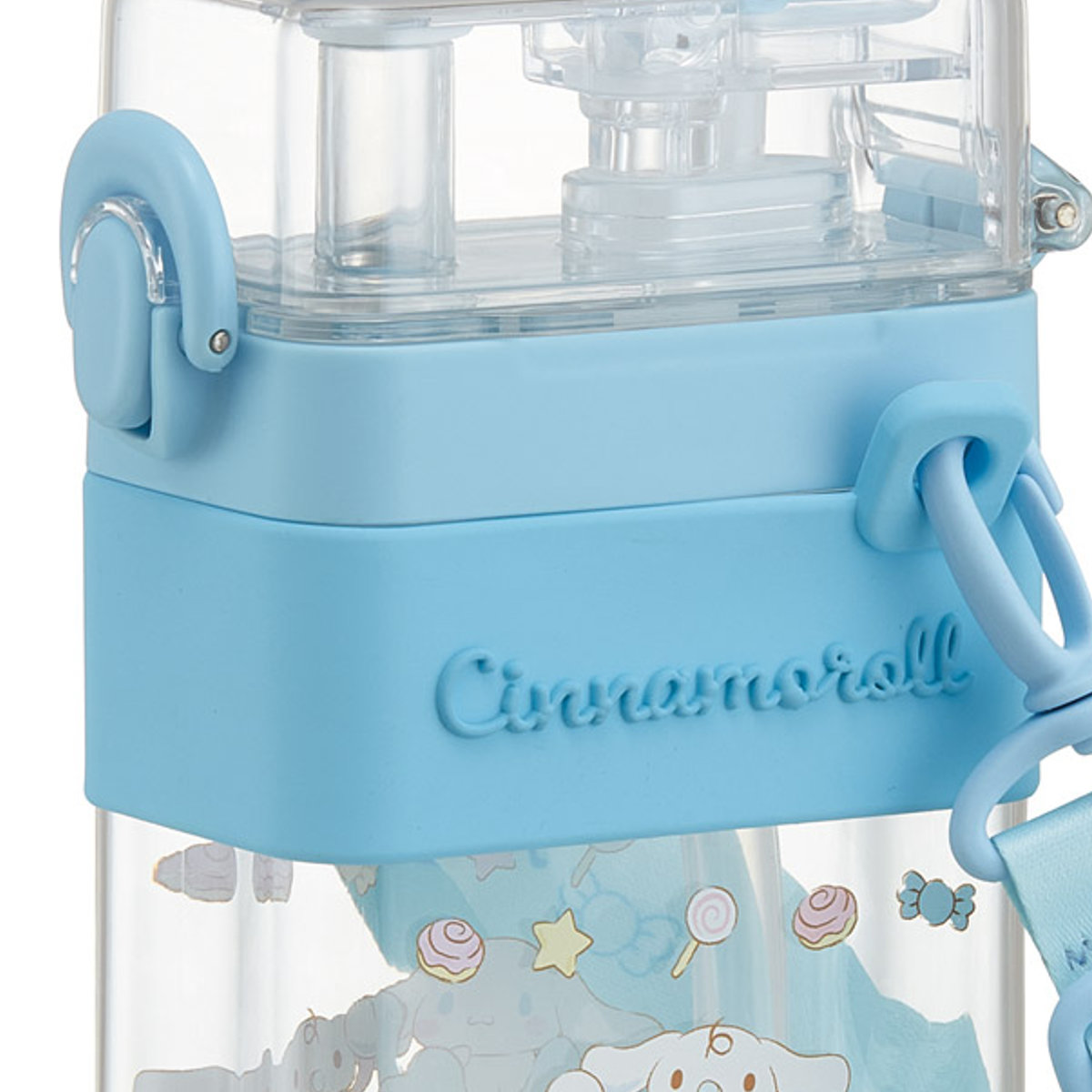 水筒 600ml スクエア2WAYボトル シナモロールビックリボン ( シナモロール 直飲み ストローボトル 2way ダイレクト プラスチック 直のみ すいとう ストロー ボトル 軽い キッズ 子供 クリア )