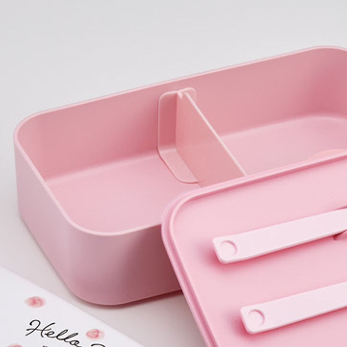 弁当箱 1L カトラリー付ランチBOX キティ 水彩コスメ ( ハローキティ ランチボックス 食洗機対応 レンジ対応 一段 カトラリー 付き 日本製 仕切り付き スプーン フォーク 食洗機OK レンジOK お弁当 弁当 一段弁当 )