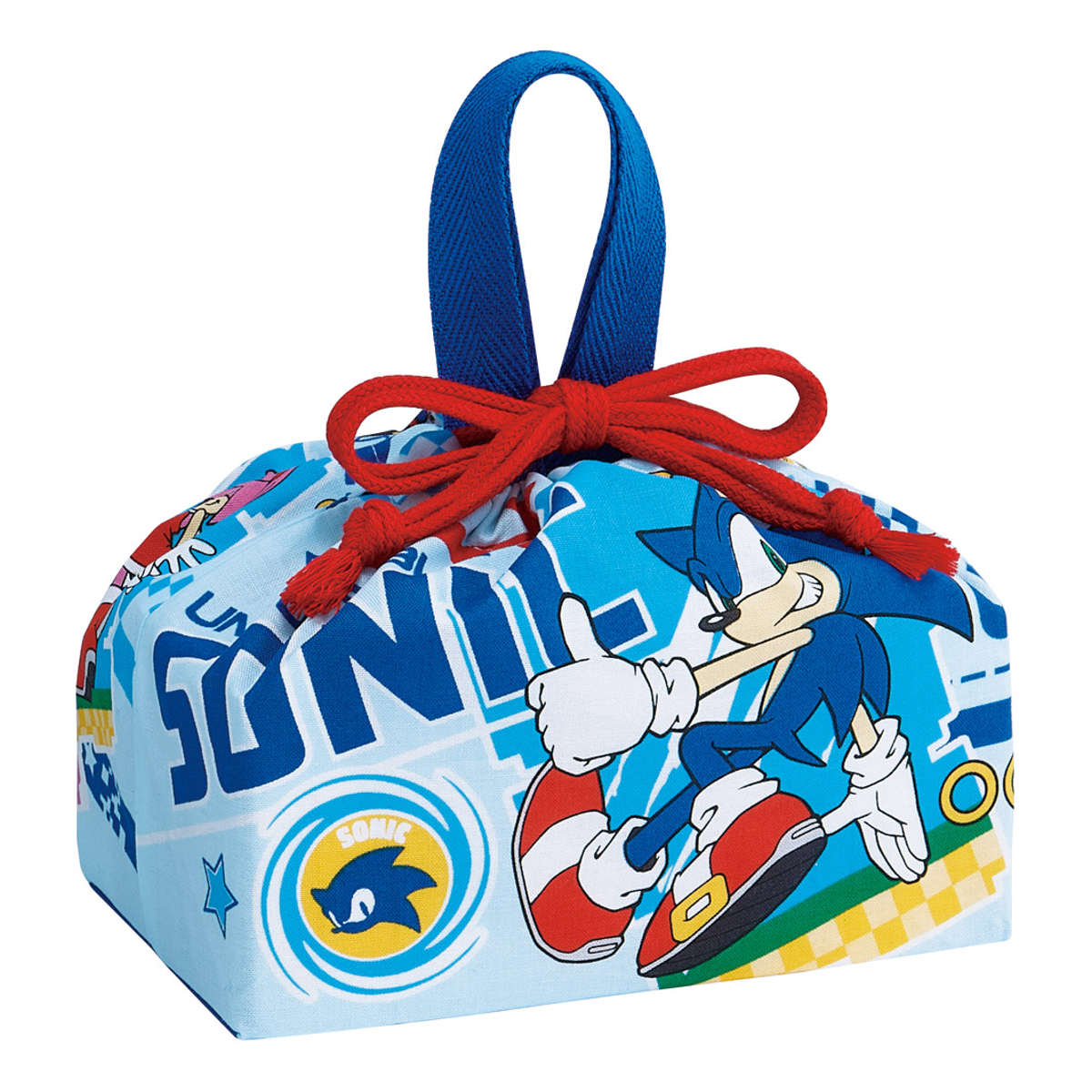 弁当袋 ランチ巾着 ソニック ( お弁当袋 給食袋 巾着袋 ランチバッグ 子供 お弁当箱 日本製 弁当箱 弁当 給食 袋 弁当巾着 マチ 小物入れ 幼稚園 保育園 キッズ )