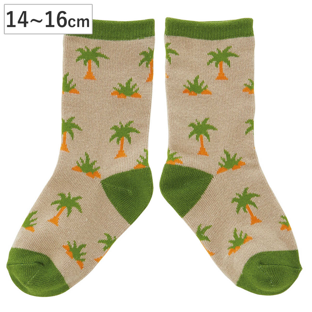 靴下 キッズ 男の子 女の子 ディノサウルス ヤシの木 14~16cm 子供用靴下 かわいい ( クルーソックス ソックス くつ下 くつした ふくらはぎ丈 子ども用靴下 植物 木 子ども 子ども用 3歳 4歳 5歳 目立つ かっこいい )