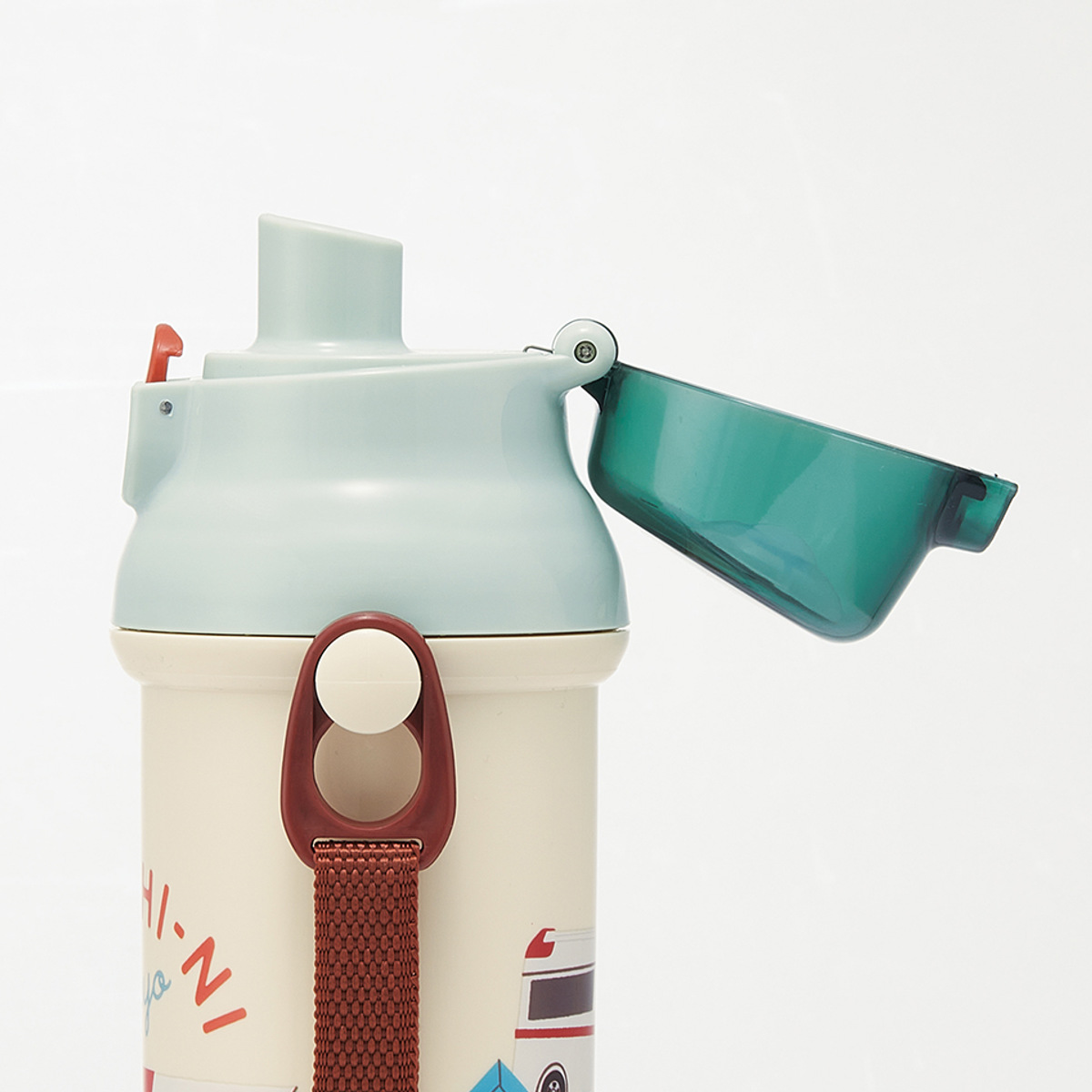 水筒 480ml 抗菌直飲プラボトル トミカとトム ( 子供用 抗菌 プラスチック製 ダイレクトボトル 直飲み ワンタッチ 日本製 抗菌加工 AG 銀 ショルダーベルト付き 広口 軽量 ボトル ワンプッシュ )