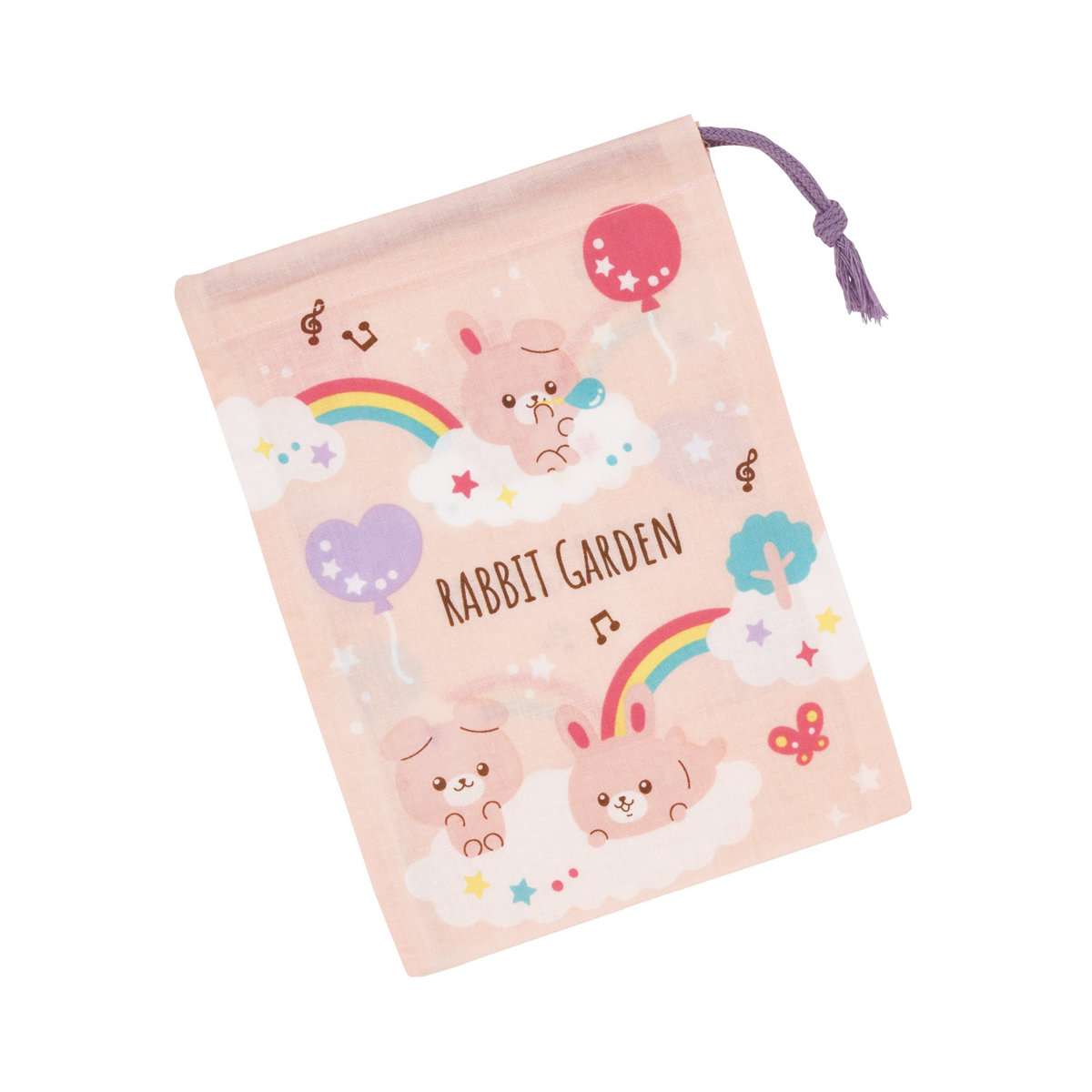 コップ袋 ラビットガーデン ( 子供用 給食袋 きんちゃく袋 巾着 コップ 袋 日本製 給食 子供 お弁当グッズ ランチ巾着 幼稚園 保育園 入園 準備 入学 小物入れ キッズ ランチグッズ )