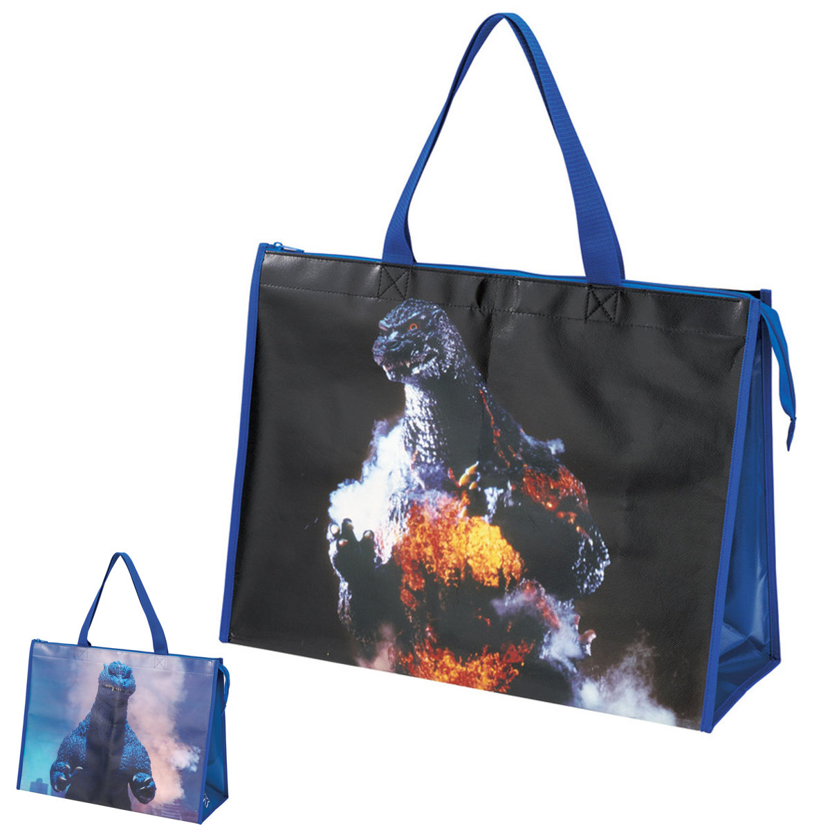 レジャーバッグ レジャーシート生地バッグL ゴジラ 1995年 2004年 （ エコバッグ マチ付き バッグ かばん 鞄 買い物バッグ ショッピングバッグ 特大 大きめ 軽量 ） 【2004】