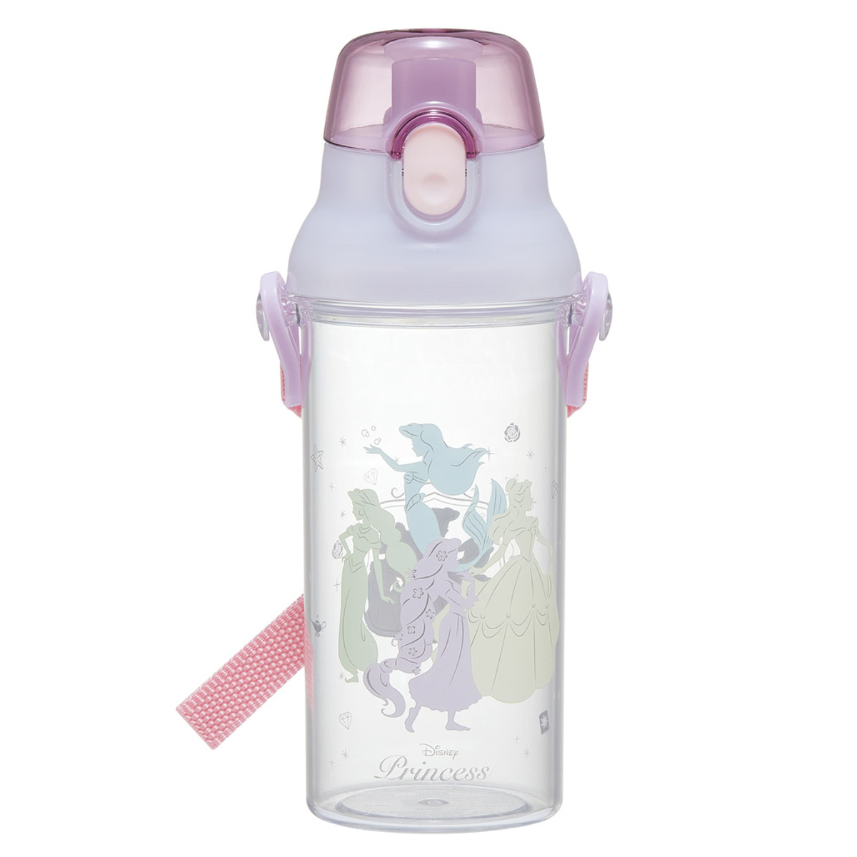 水筒 480ml 食洗機対応プラクリアボトル プリンセスシルエット ( 食洗機対応 直飲み プラボトル プラスチック ワンプッシュ ボトル 軽量 日本製 キッズ 子供用 クリアボトル クリア ダイレクトボトル 直のみ 食洗機 対応 )