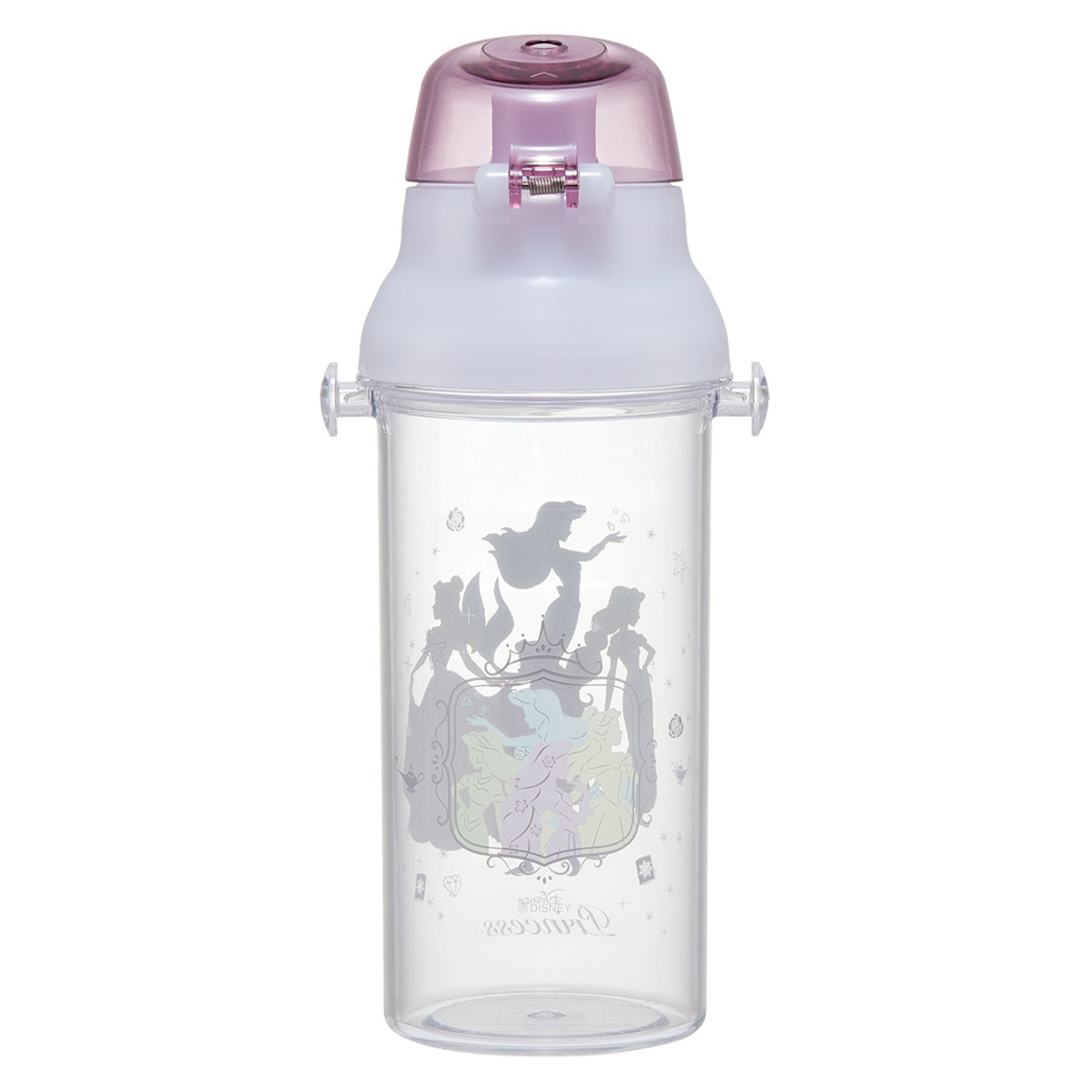 水筒 480ml 食洗機対応プラクリアボトル プリンセスシルエット ( 食洗機対応 直飲み プラボトル プラスチック ワンプッシュ ボトル 軽量 日本製 キッズ 子供用 クリアボトル クリア ダイレクトボトル 直のみ 食洗機 対応 )