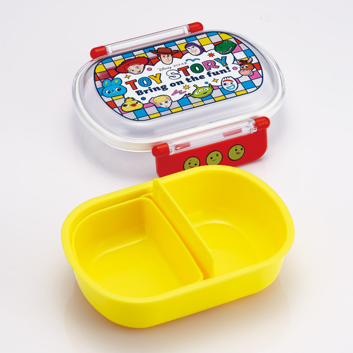 弁当箱 360ml 抗菌ふわっとタイトラン トイ・ストーリー25 ( トイ・ストーリー ランチボックス 食洗機対応 レンジ対応 抗菌 日本製 ドーム蓋 キッズ 子供 食洗機OK レンジOK お弁当 弁当 一段 2点ロック 銀 AG 抗菌加工 )