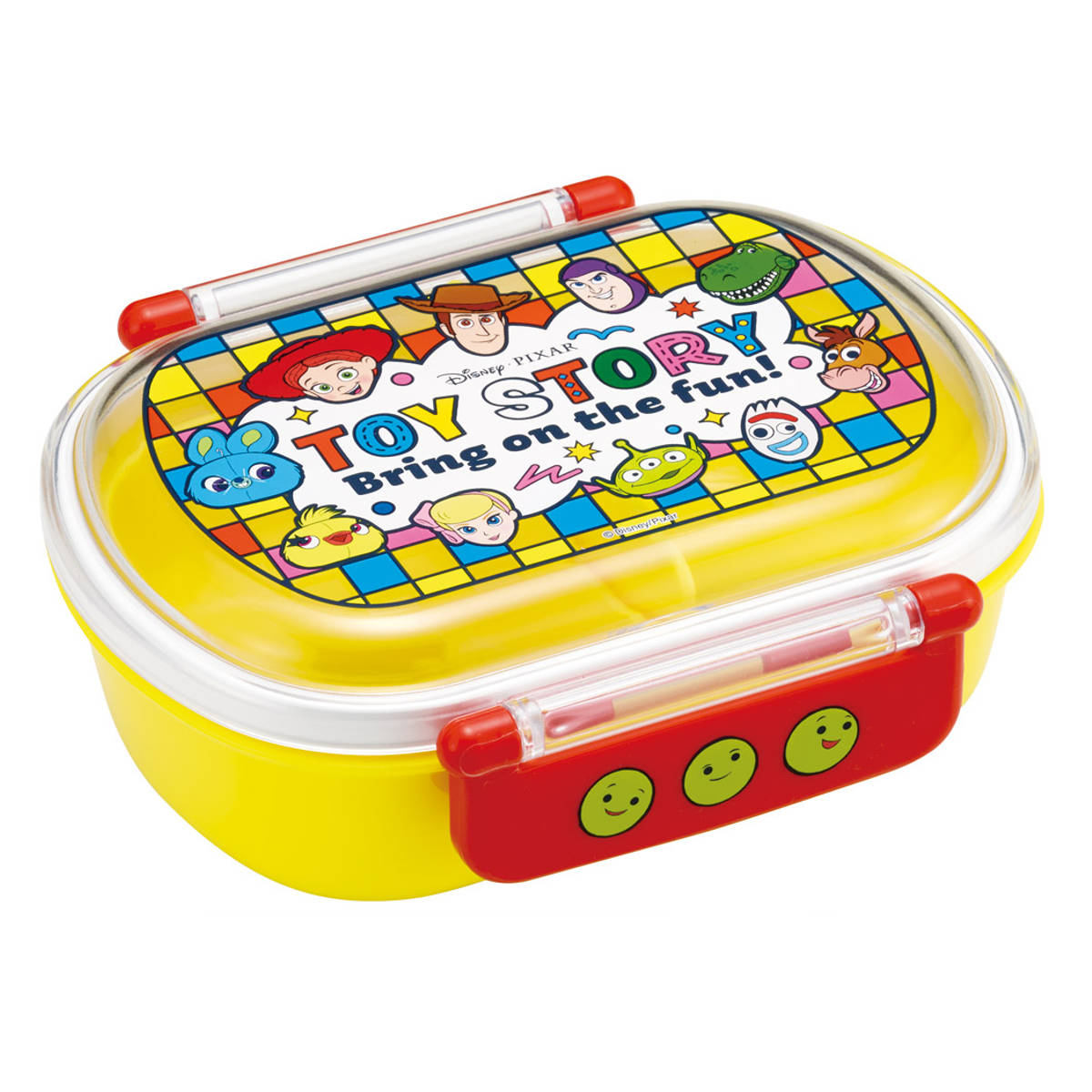 弁当箱 360ml 抗菌ふわっとタイトラン トイ・ストーリー25 ( トイ・ストーリー ランチボックス 食洗機対応 レンジ対応 抗菌 日本製 ドーム蓋 キッズ 子供 食洗機OK レンジOK お弁当 弁当 一段 2点ロック 銀 AG 抗菌加工 )