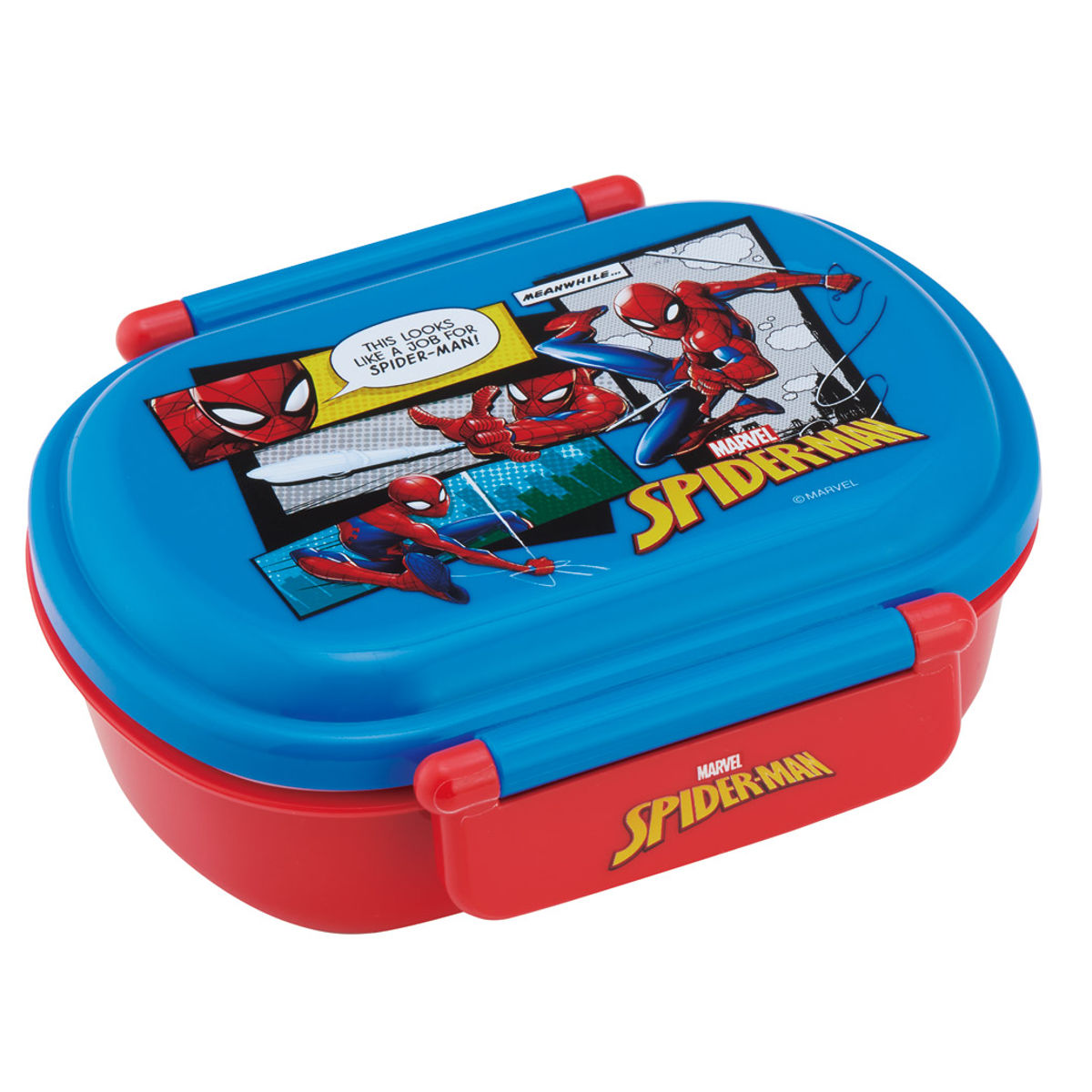 弁当箱 360ml 抗菌ふわっとタイトランチ スパイダーマン25 ( スパイダーマン ランチボックス 食洗機対応 レンジ対応 抗菌 日本製 ドーム蓋 キッズ 子供 食洗機OK レンジOK お弁当 弁当 一段 2点ロック 銀 AG 抗菌加工 )