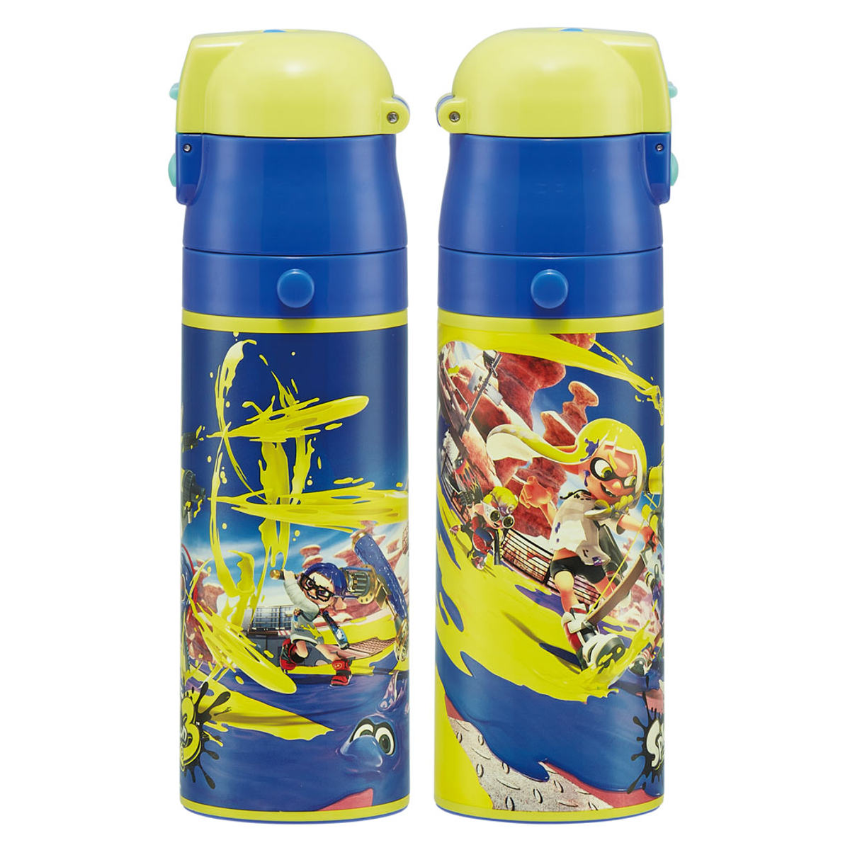 水筒 470ml 430ml 超軽量2WAYステンレスボトル スプラトゥーン3 ( 保冷 保温 直飲み コップ付き ワンプッシュ マグボトル コップ飲み 2way 子供用 すいとう ボトル キッズ ワンタッチ ステンレス 超軽量 軽量 )