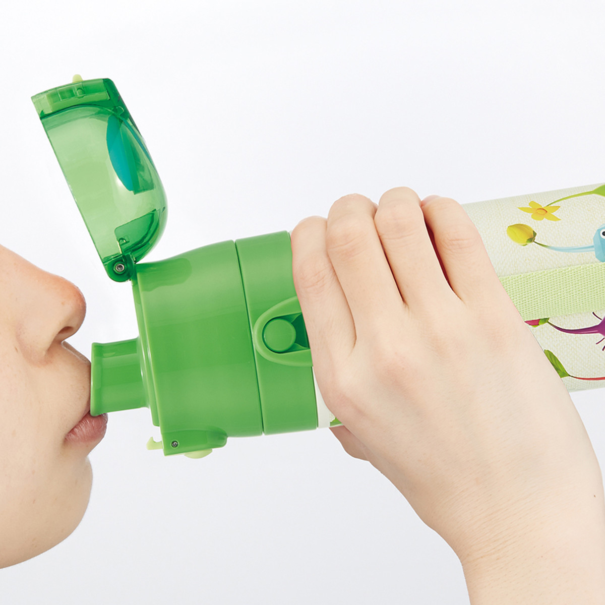 水筒 470ml 430ml 超軽量2WAYステンレスボトル ピクミン ( 保冷 保温 直飲み コップ付き ワンプッシュ マグボトル コップ飲み 2way 子供用 すいとう ボトル キッズ ワンタッチ ステンレス 超軽量 軽量 )