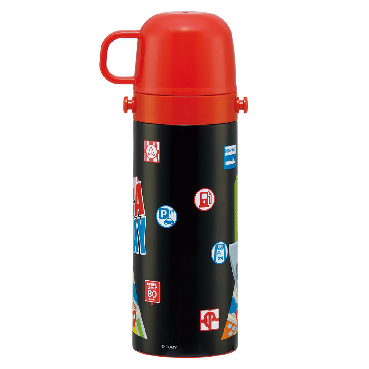 水筒 470ml 430ml 超軽量2WAYステンレスボトル トミカ25 ( 保冷 保温 直飲み コップ付き ワンプッシュ マグボトル コップ飲み 2way 子供用 すいとう ボトル キッズ ワンタッチ ステンレス 超軽量 軽量 )