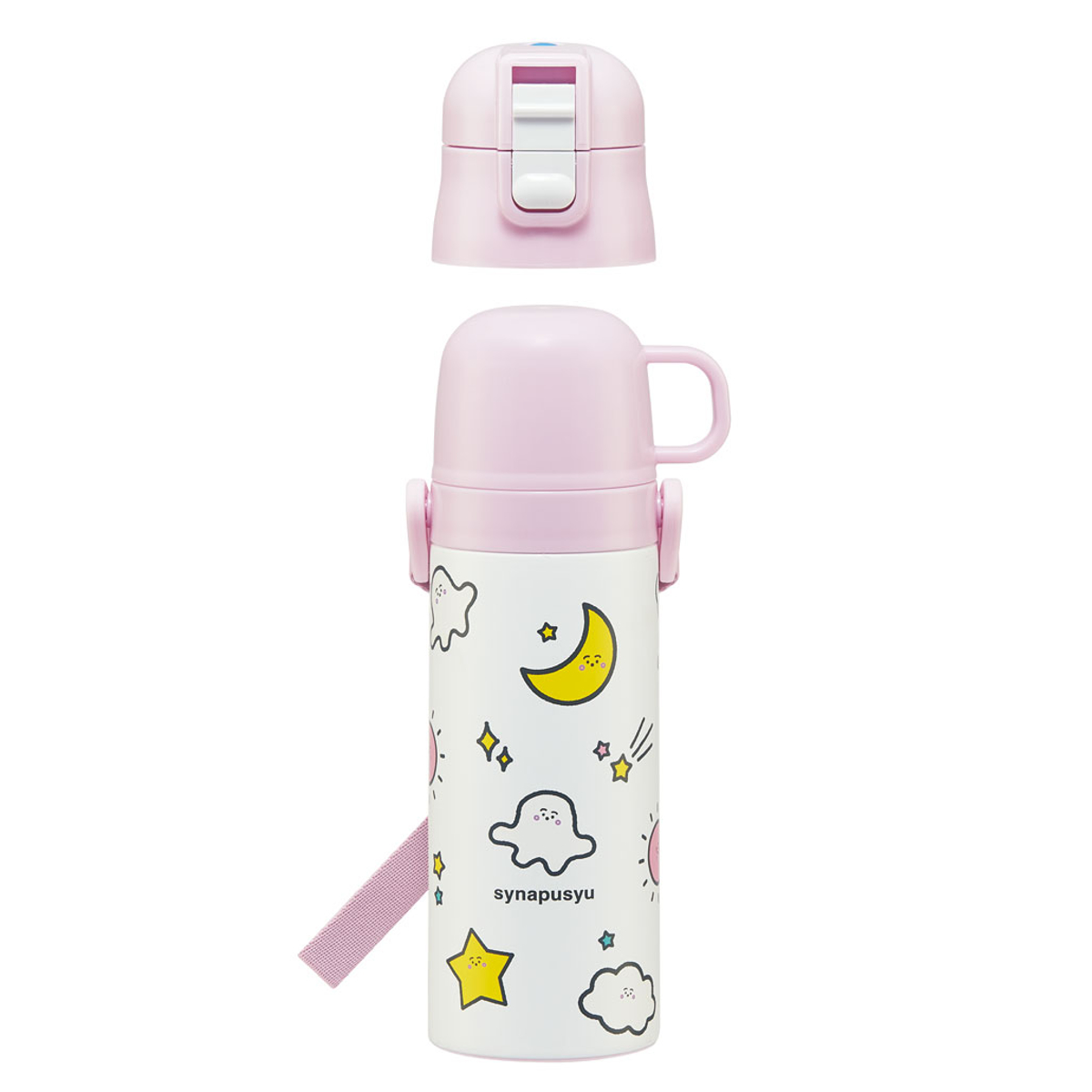 水筒 470ml 430ml 超軽量2WAYステンレスボトル シナぷしゅ ( 保冷 保温 直飲み コップ付き ワンプッシュ マグボトル コップ飲み 2way 子供用 すいとう ボトル キッズ ワンタッチ ステンレス 超軽量 軽量 )