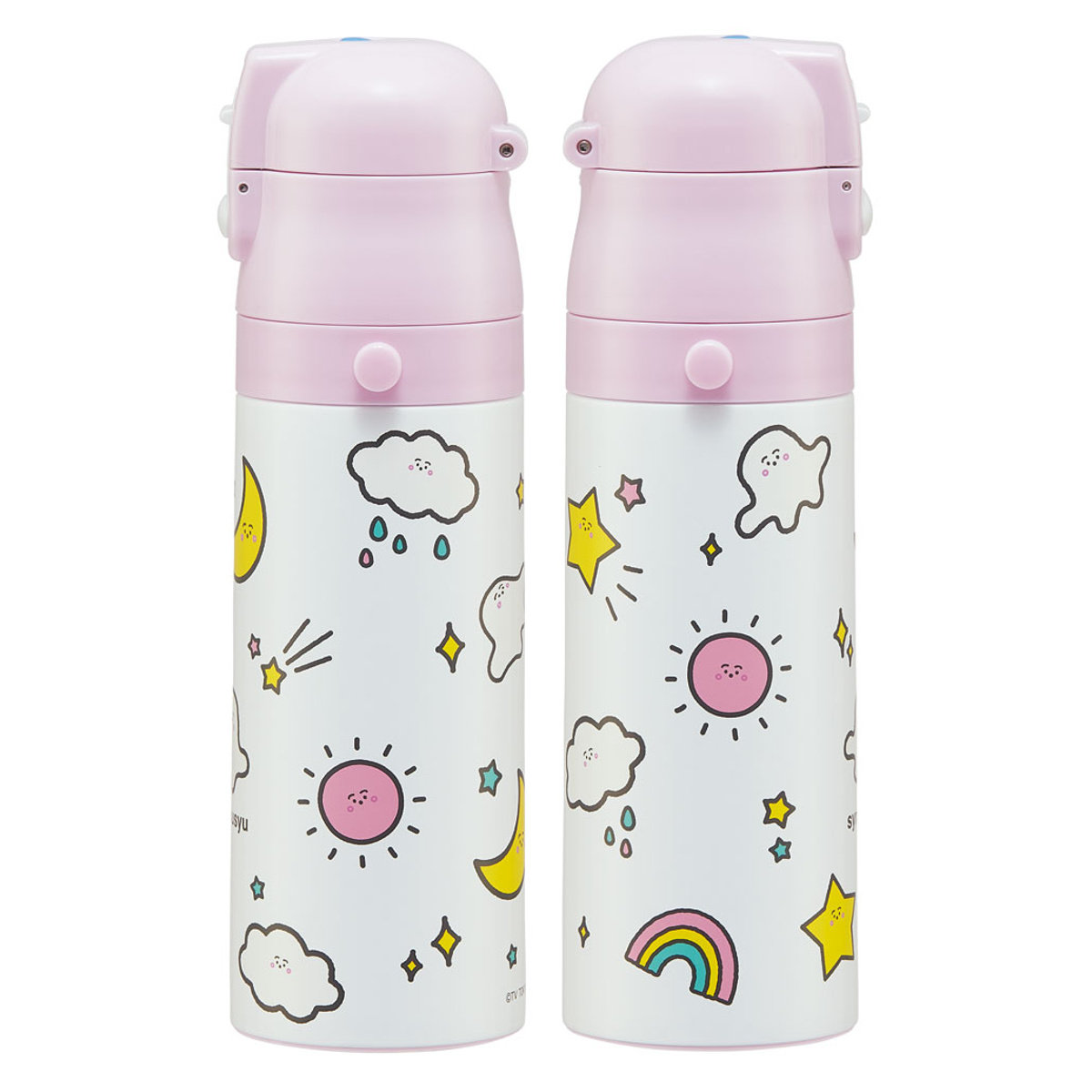 水筒 470ml 430ml 超軽量2WAYステンレスボトル シナぷしゅ ( 保冷 保温 直飲み コップ付き ワンプッシュ マグボトル コップ飲み 2way 子供用 すいとう ボトル キッズ ワンタッチ ステンレス 超軽量 軽量 )