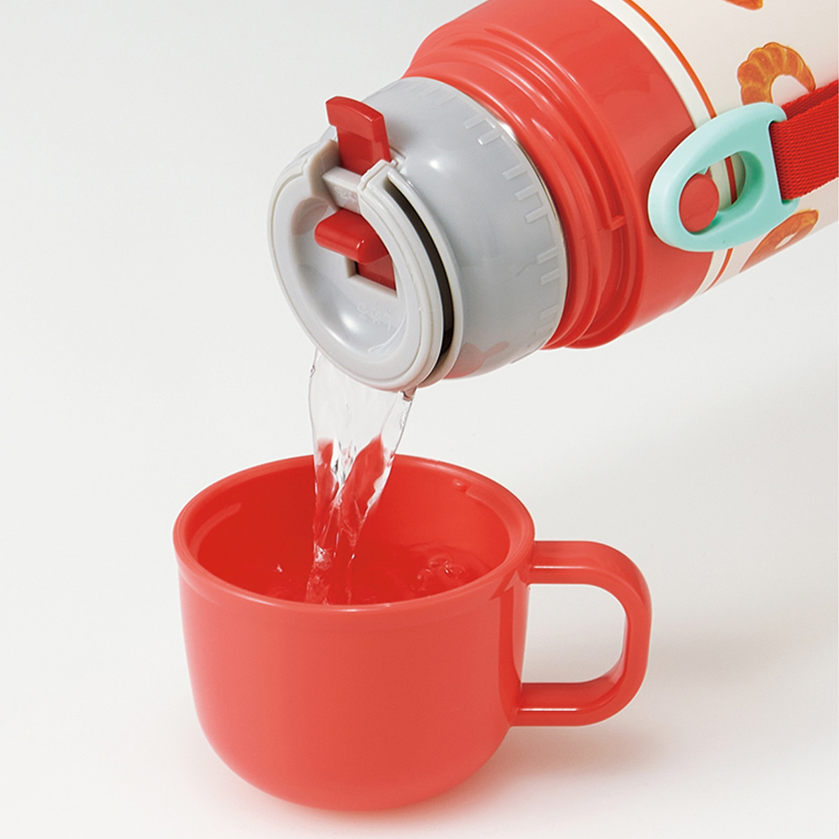 水筒 470ml 430ml 超軽量コンパクト2WAYステンレスボトル パンどろぼう ( 保冷 保温 直飲み コップ付き ワンプッシュ マグボトル コップ飲み 2way 子供用 すいとう ボトル キッズ ワンタッチ ステンレス 超軽量 軽量 )