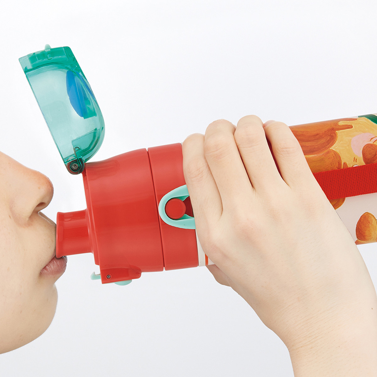 水筒 470ml 430ml 超軽量コンパクト2WAYステンレスボトル パンどろぼう ( 保冷 保温 直飲み コップ付き ワンプッシュ マグボトル コップ飲み 2way 子供用 すいとう ボトル キッズ ワンタッチ ステンレス 超軽量 軽量 )