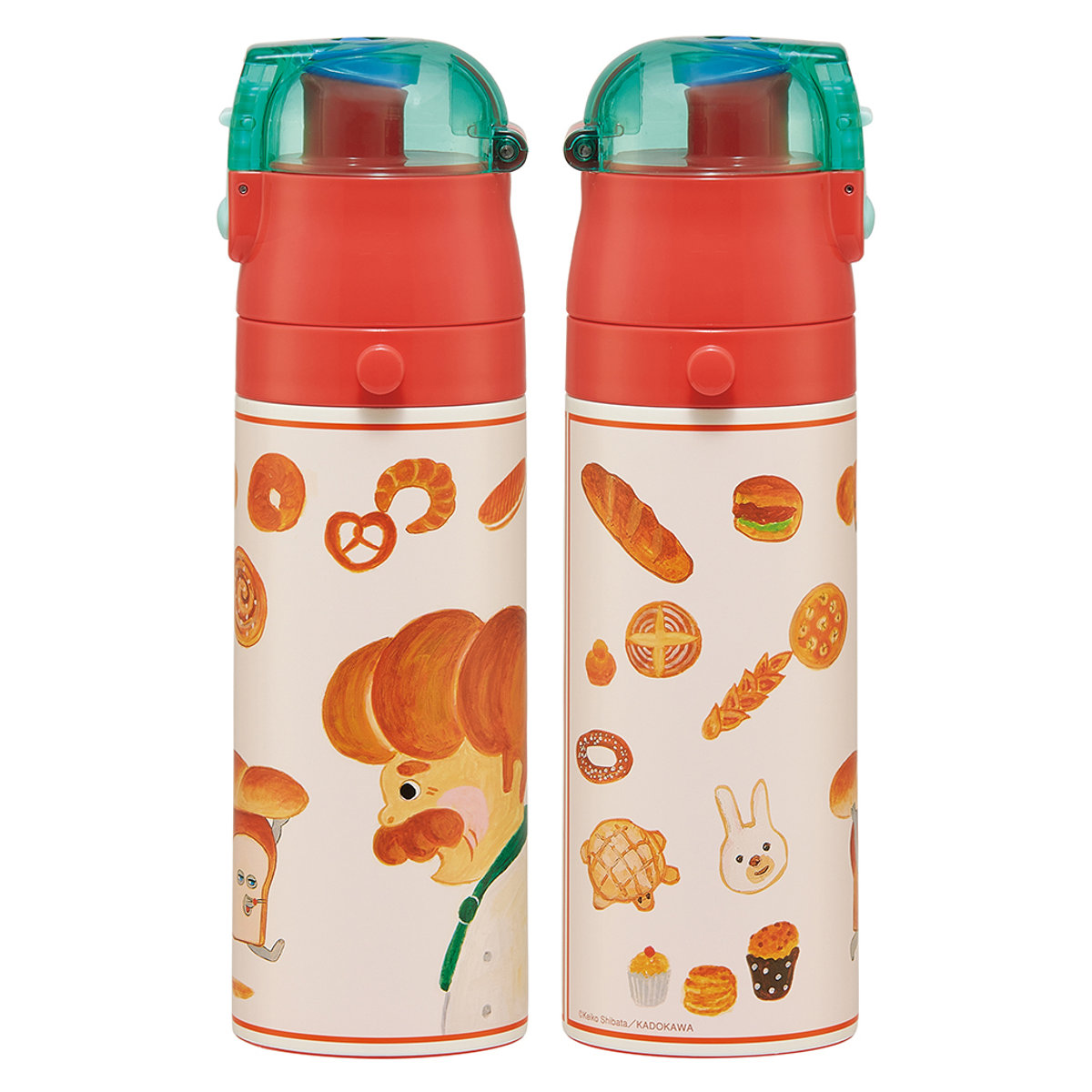 水筒 470ml 430ml 超軽量コンパクト2WAYステンレスボトル パンどろぼう ( 保冷 保温 直飲み コップ付き ワンプッシュ マグボトル コップ飲み 2way 子供用 すいとう ボトル キッズ ワンタッチ ステンレス 超軽量 軽量 )