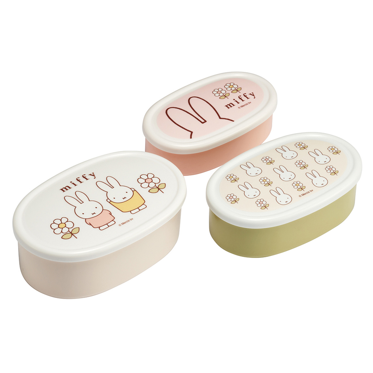 弁当箱 抗菌シール容器3個セット miffy23 ( ミッフィー レンジ対応 保存容器 シール容器 ランチボックス 抗菌 日本製 レンジOK 弁当 お弁当 抗菌加工 果物ケース デザートケース フルーツケース )