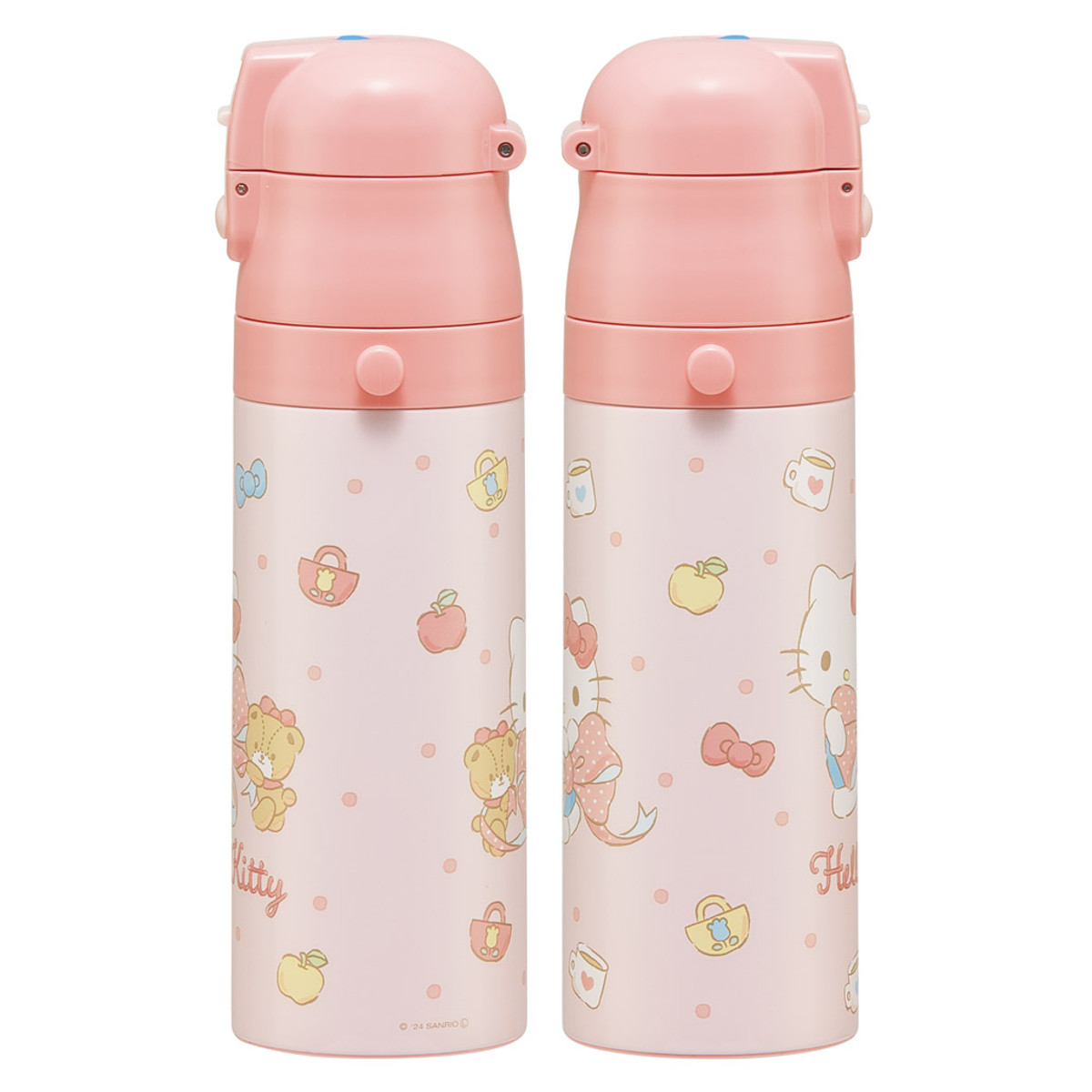 水筒 470ml 超軽量ダイレクトボトル キティビックリボン ( ハローキティ 保冷 軽量 直飲み ワンタッチ ステンレスボトル 子供用水筒 子供 直のみ 軽い 超軽量 ワンプッシュ ダイレクトボトル ダイレクト ボトル ステンレス )