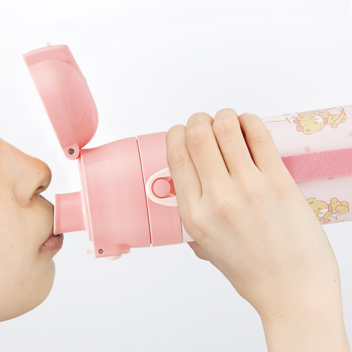 水筒 470ml 超軽量ダイレクトボトル キティビックリボン ( ハローキティ 保冷 軽量 直飲み ワンタッチ ステンレスボトル 子供用水筒 子供 直のみ 軽い 超軽量 ワンプッシュ ダイレクトボトル ダイレクト ボトル ステンレス )