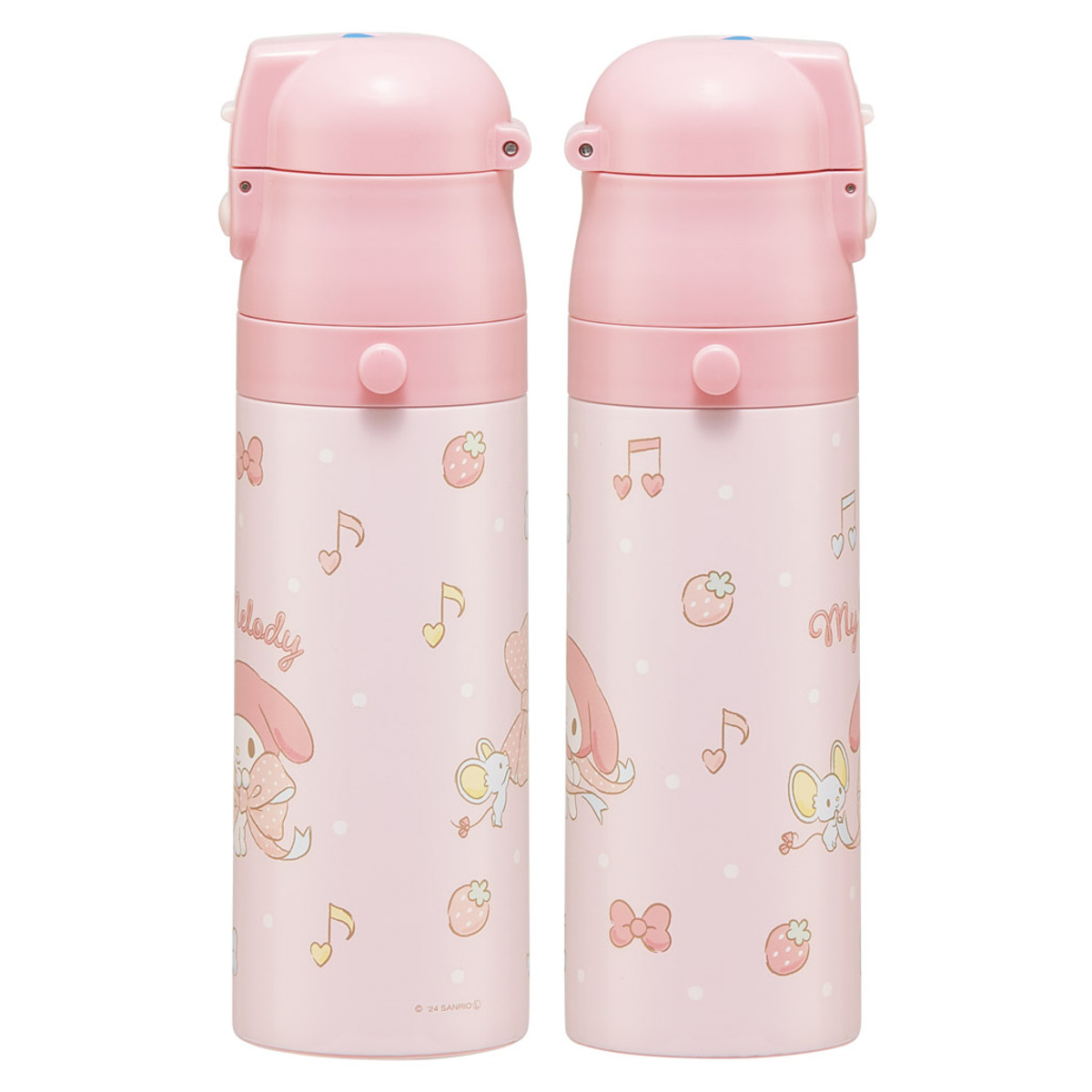 水筒 470ml 超軽量ダイレクトボトル マイメロビックリボン ( マイメロディ 保冷 軽量 直飲み ワンタッチ ステンレスボトル 子供用水筒 子供 直のみ 軽い 超軽量 ワンプッシュ ダイレクトボトル ダイレクト ボトル ステンレス )