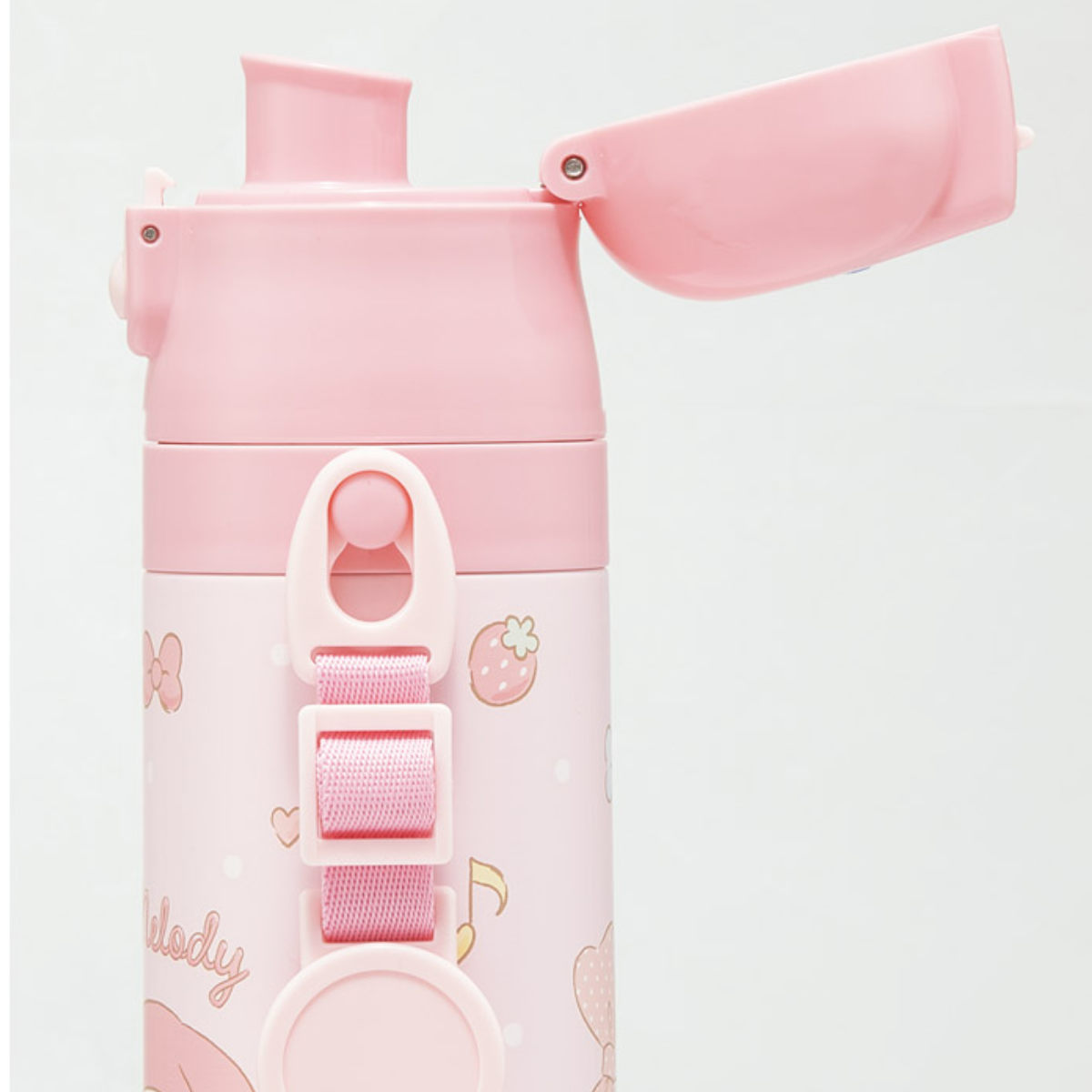 水筒 470ml 超軽量ダイレクトボトル マイメロビックリボン ( マイメロディ 保冷 軽量 直飲み ワンタッチ ステンレスボトル 子供用水筒 子供 直のみ 軽い 超軽量 ワンプッシュ ダイレクトボトル ダイレクト ボトル ステンレス )