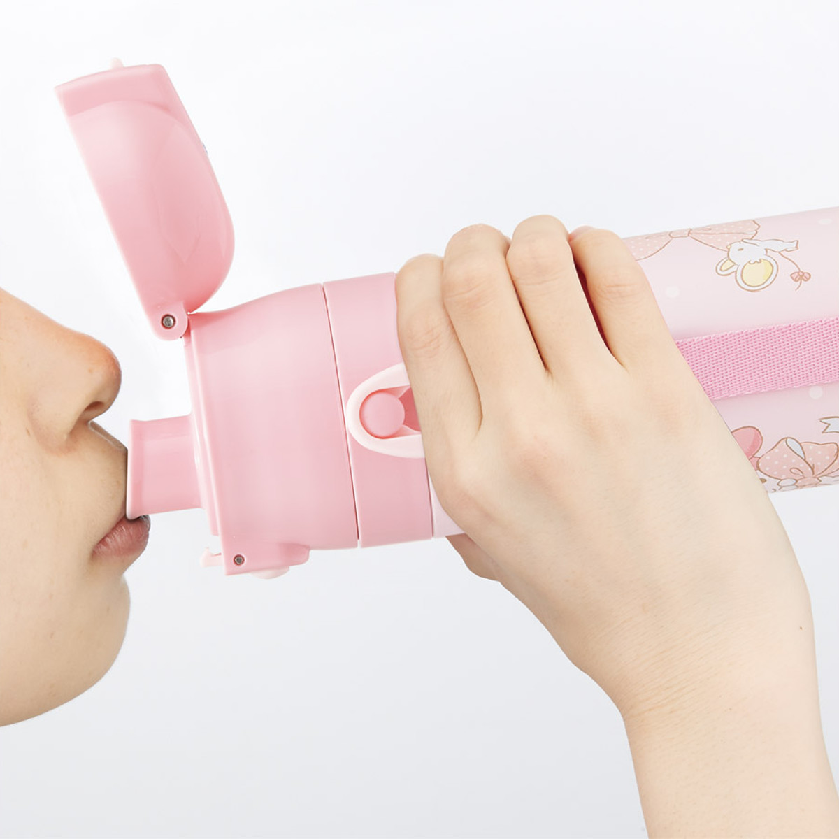 水筒 470ml 超軽量ダイレクトボトル マイメロビックリボン ( マイメロディ 保冷 軽量 直飲み ワンタッチ ステンレスボトル 子供用水筒 子供 直のみ 軽い 超軽量 ワンプッシュ ダイレクトボトル ダイレクト ボトル ステンレス )