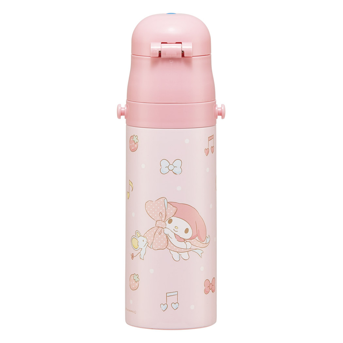 水筒 470ml 超軽量ダイレクトボトル マイメロビックリボン ( マイメロディ 保冷 軽量 直飲み ワンタッチ ステンレスボトル 子供用水筒 子供 直のみ 軽い 超軽量 ワンプッシュ ダイレクトボトル ダイレクト ボトル ステンレス )