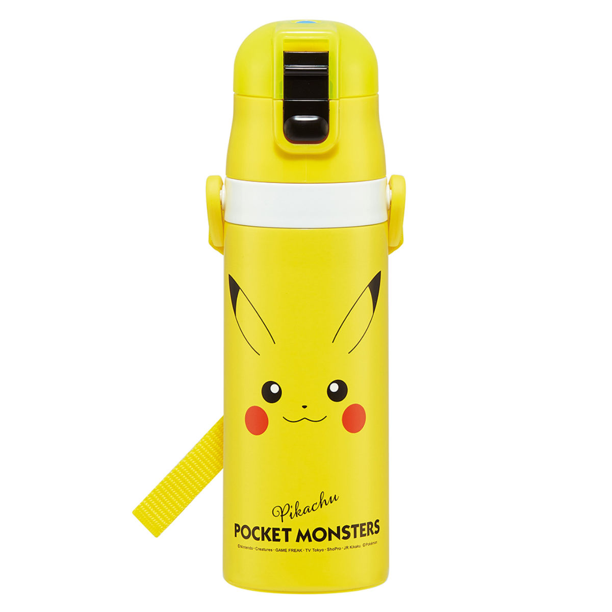 水筒 470ml 超軽量ダイレクトボトル ピカチュウフェイス23 ( ポケットモンスター 保冷 軽量 直飲み ワンタッチ ステンレスボトル 子供用水筒 子供 直のみ 軽い 超軽量 ワンプッシュ ダイレクトボトル ダイレクト ボトル ステンレス )