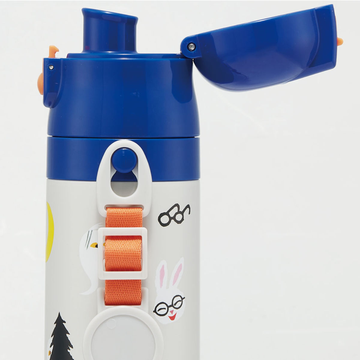 水筒 470ml 超軽量ダイレクトボトル めがねうさぎ ( 保冷 軽量 直飲み ワンタッチ ステンレスボトル 子供用水筒 子供 直のみ 軽い 超軽量 ワンプッシュ ダイレクトボトル ダイレクト ボトル ステンレス )