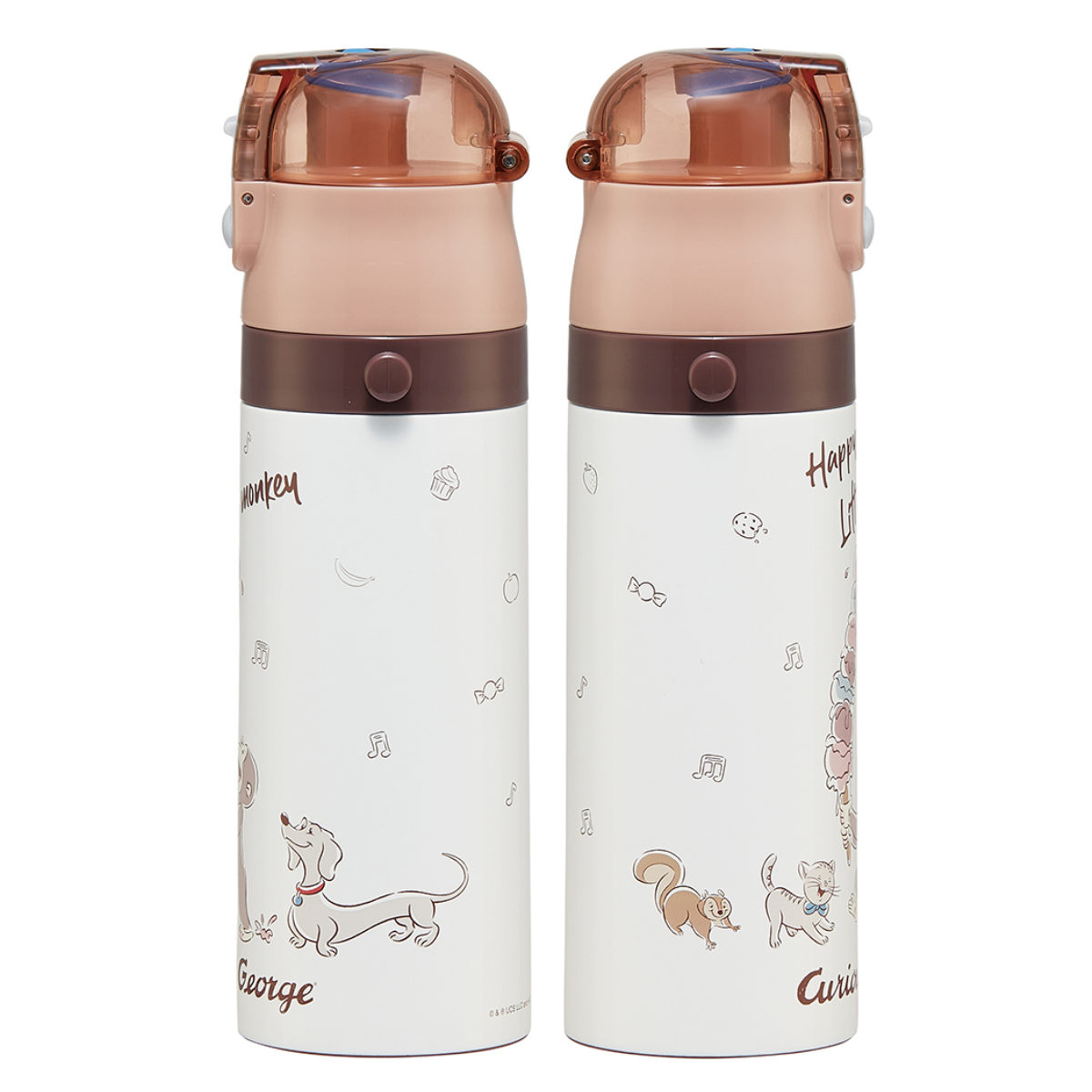 水筒 470ml 超軽量ダイレクトボトル おさるのジョージ25 ( 保冷 軽量 直飲み ワンタッチ ステンレスボトル 子供用水筒 子供 直のみ 軽い 超軽量 ワンプッシュ ダイレクトボトル ダイレクト ボトル ステンレス )